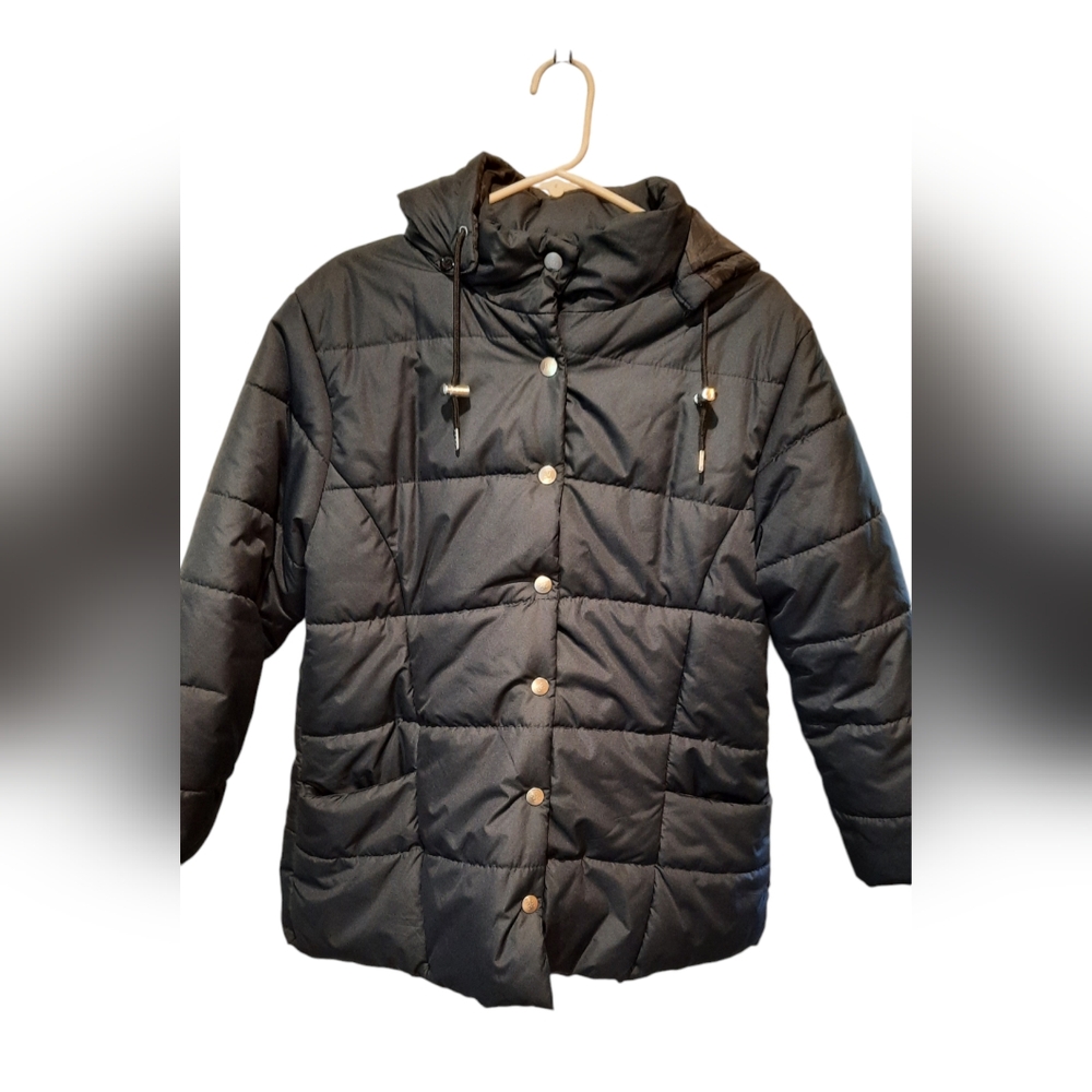 Harve Benard Black Puffer Style Winter Coat size *Medium